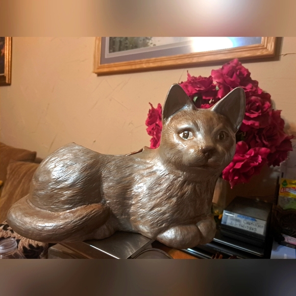 Vintage  Pottery Planter Cat Shape - Picture 9 of 11